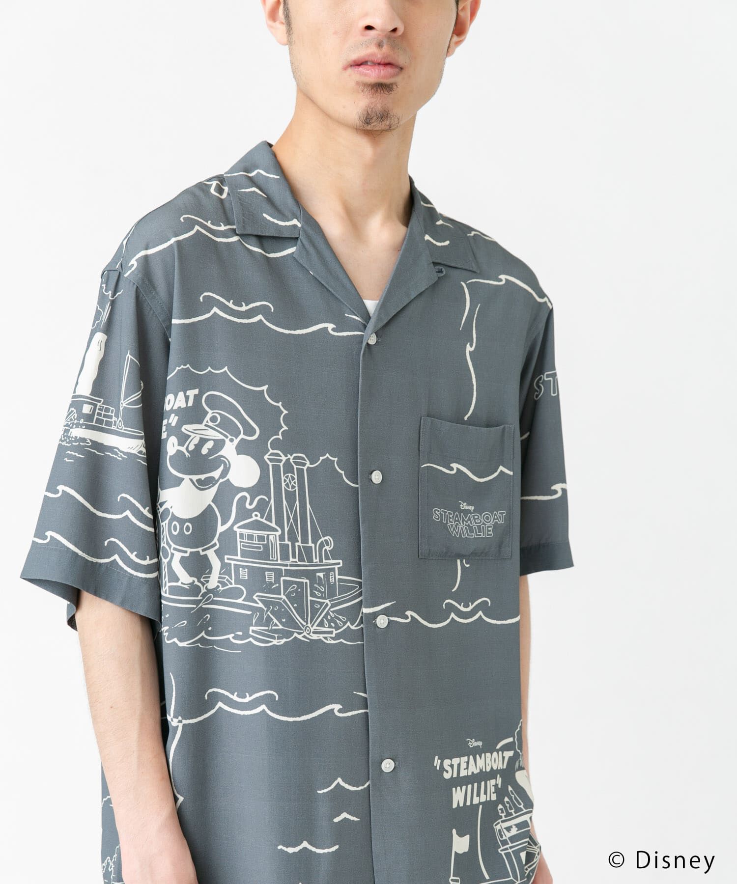 URBAN RESEARCH DOORS「別注/Disney/総柄オープンカラーシャツ」|シャツ・ブラウス|