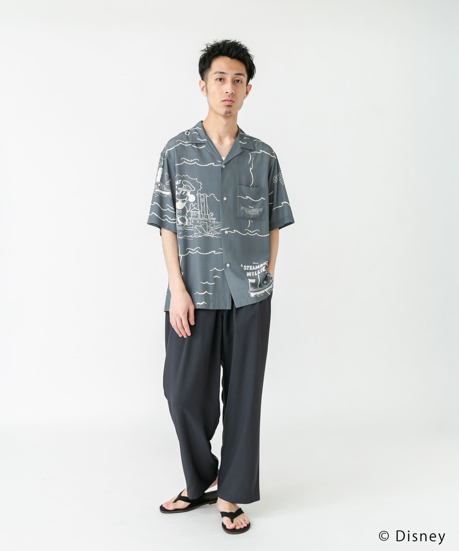 URBAN RESEARCH DOORS「別注/Disney/総柄オープンカラーシャツ」|シャツ・ブラウス|