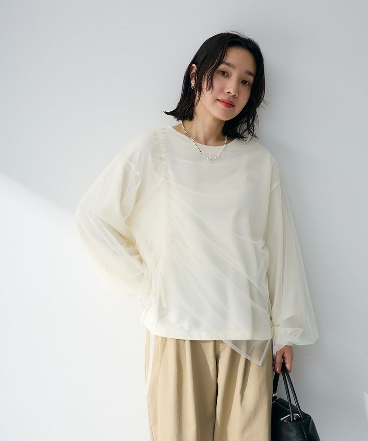 Green Parks「シャーリングチュールドッキングプルオーバー」|Tシャツ・カットソー|