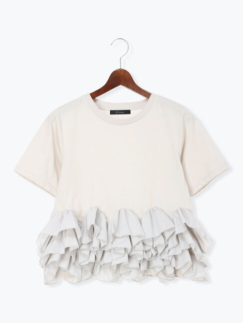 Te chichi「ナイロンフリルドッキングTシャツ」|Tシャツ・カットソー|
