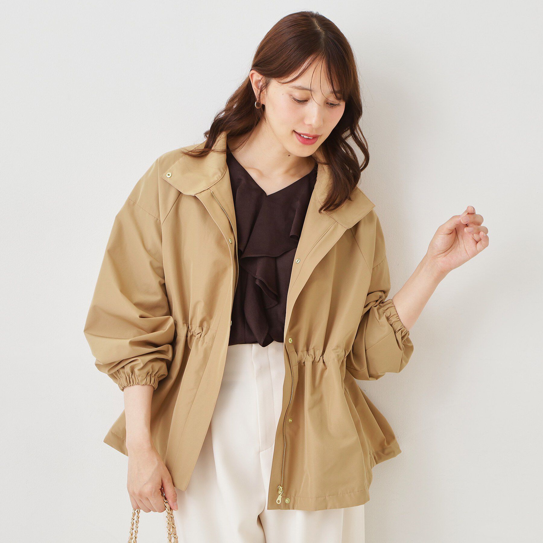 COUP DE CHANCE「【ウエスト調整可】フードレス ライトブルゾン」|ブルゾン・スタジャン|