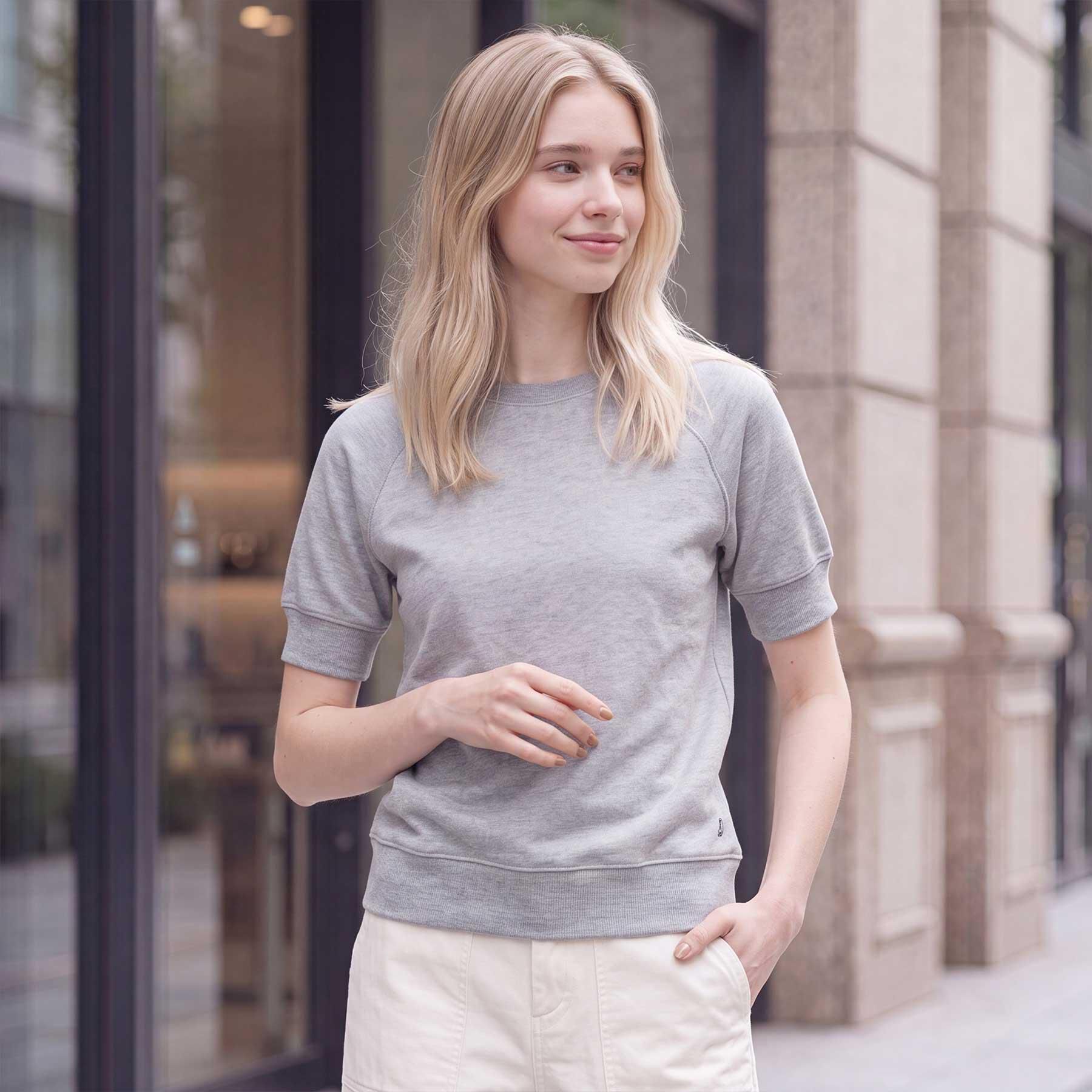 DRESSTERIOR「【定番/人気】ラグランハーフスリーブプルオーバー」|Tシャツ・カットソー|ライトグレー(011