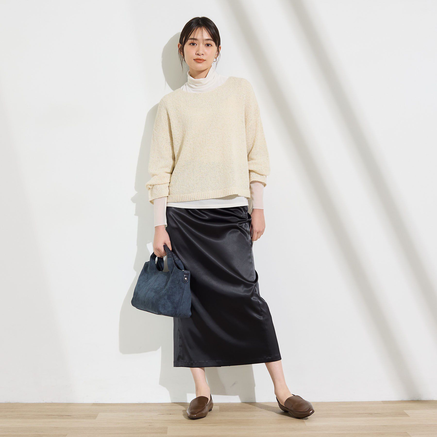 INDIVI「【レイヤード／袖口シアー／日本製】ベロアジャージトップス」|Tシャツ・カットソー|