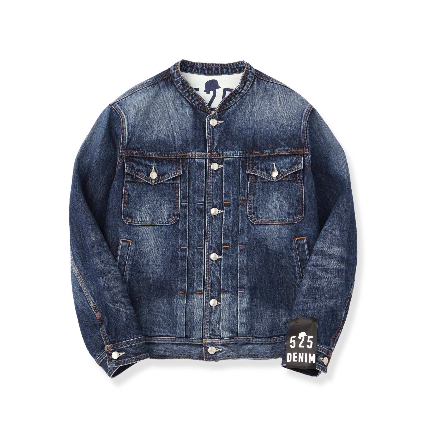 40CARATS&525「【525DENIM】14ozデニム ノーカラーGジャン」|ブルゾン・スタジャン|
