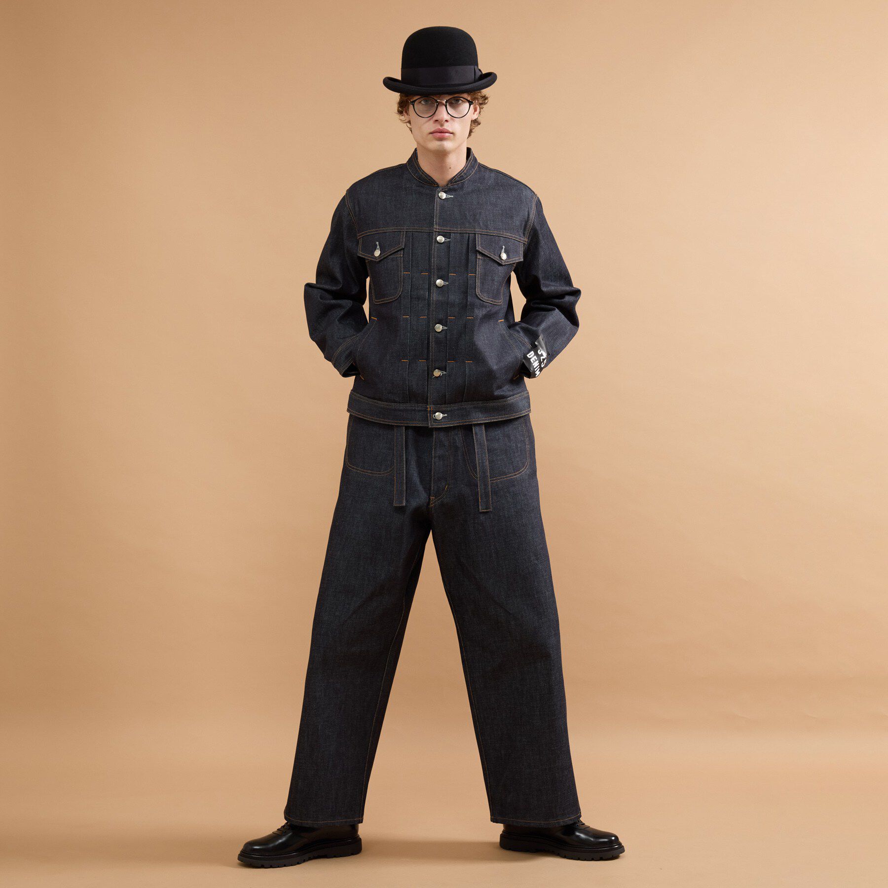 40CARATS&525「【525DENIM】14ozデニム ノーカラーGジャン」|ブルゾン・スタジャン|