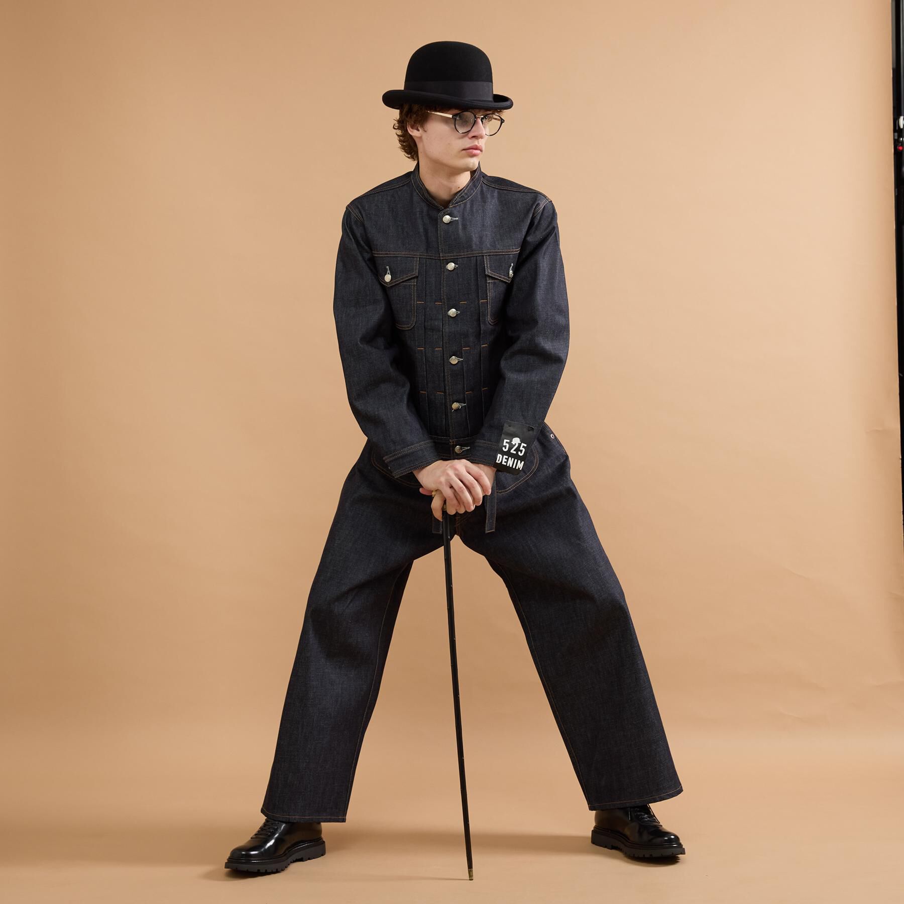 40CARATS&525「【525DENIM】14ozデニム ノーカラーGジャン」|ブルゾン・スタジャン|