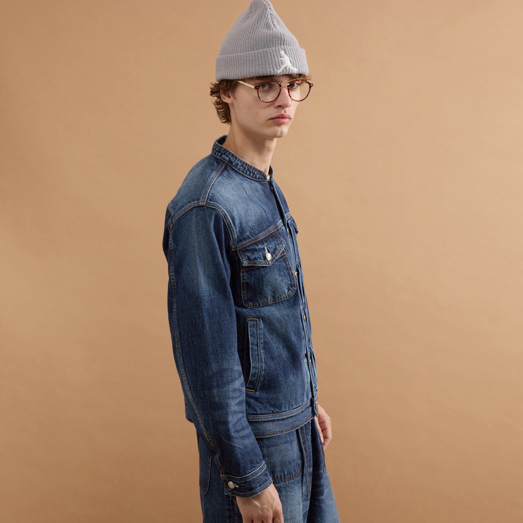 40CARATS&525「【525DENIM】14ozデニム ノーカラーGジャン」|ブルゾン・スタジャン|