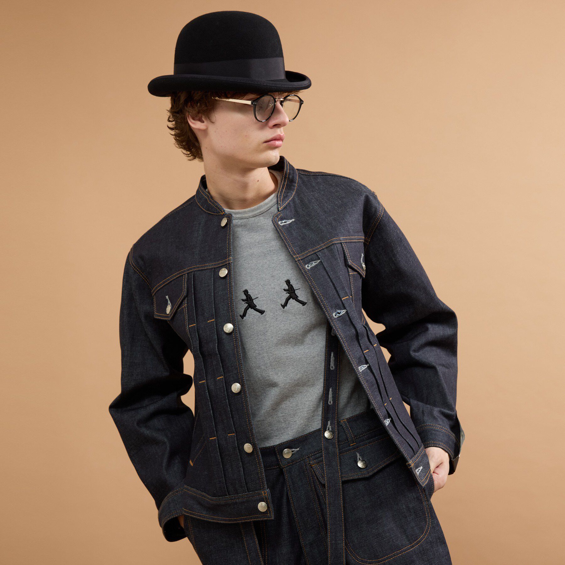 40CARATS&525「【525DENIM】14ozデニム ノーカラーGジャン」|ブルゾン・スタジャン|