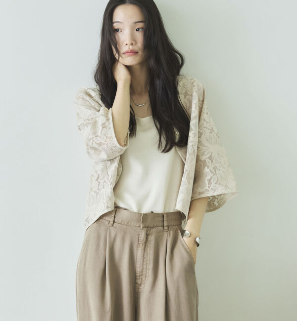 Doux archives「クロシェ風レース半袖シャツ」|シャツ・ブラウス|BEIGE