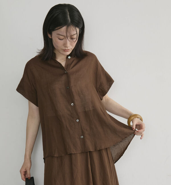 Doux archives「ラミーフレンチシャツ」|タンクトップ|BROWN