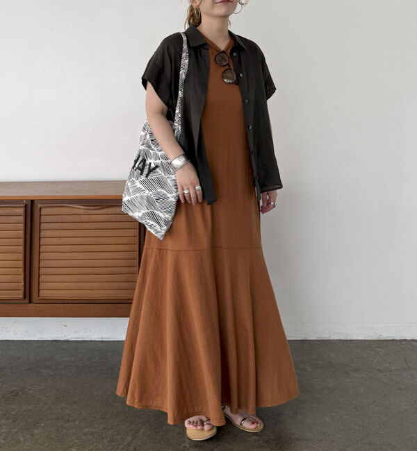 Doux archives「【接触冷感／ＵＶカット】カットソーナローワンピース」|ワンピース|CAMEL