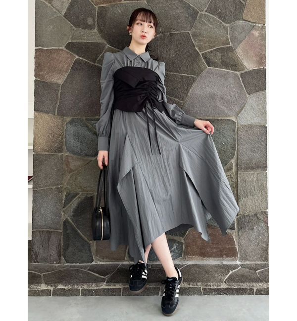dazzlin「ギャザーシャツボリュームワンピース」|ワンピース|