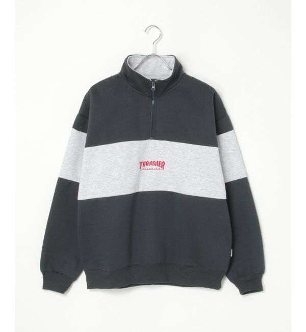 VENCE share style「THRASHER スラッシャー ハーフジップ」|スウェット・ジャージ|ネイビーブルー