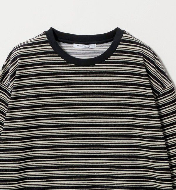 BEAUTY&YOUTH UNITED ARROWS「ベロアボーダー ロングスリーブ Tシャツ」|Tシャツ・カットソー|