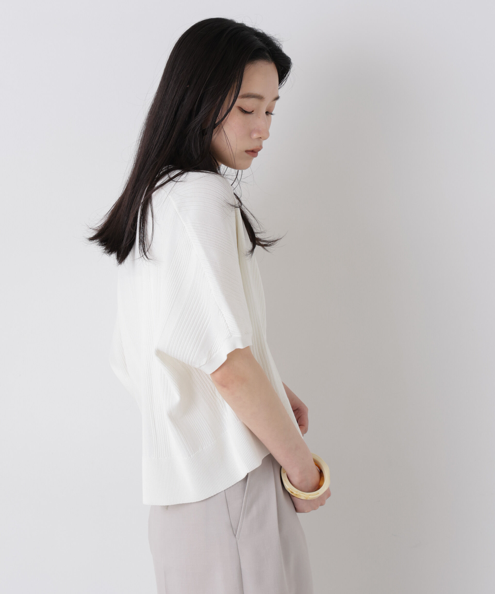 NANO universe「SUMMER VEIL KNIT ジップカーディガン」|ニット・セーター|