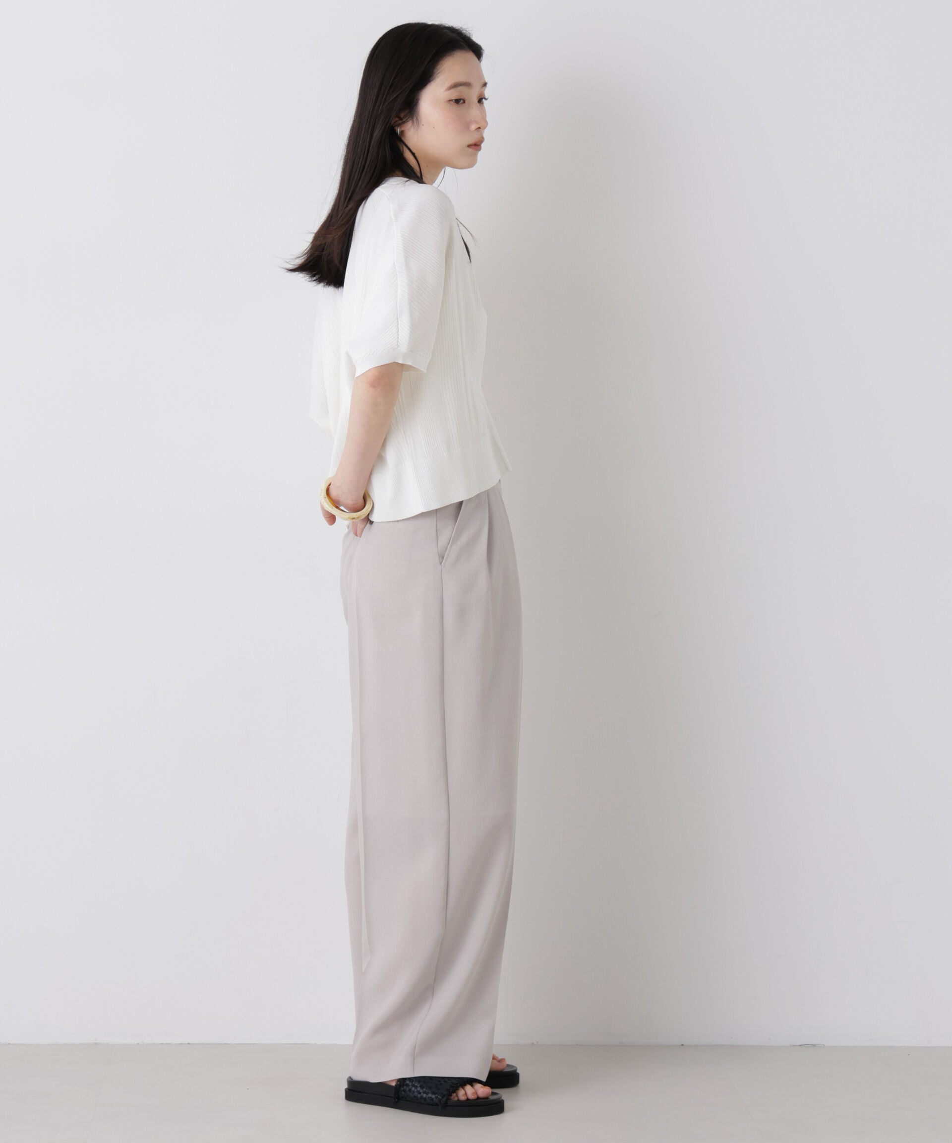 NANO universe「SUMMER VEIL KNIT ジップカーディガン」|ニット・セーター|