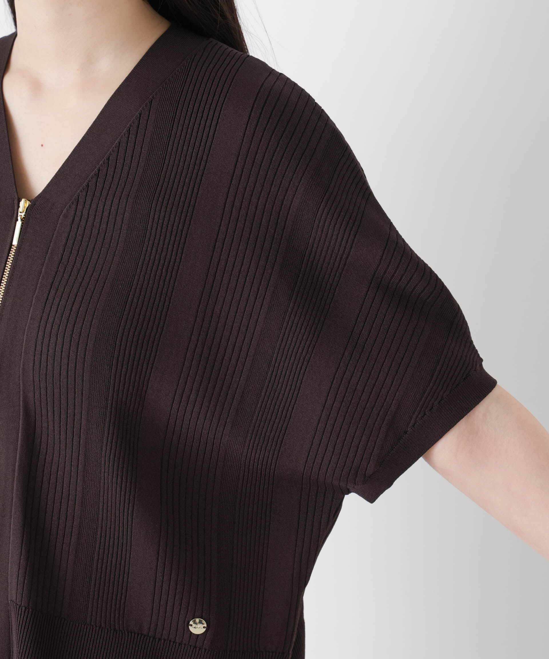 NANO universe「SUMMER VEIL KNIT ジップカーディガン」|ニット・セーター|
