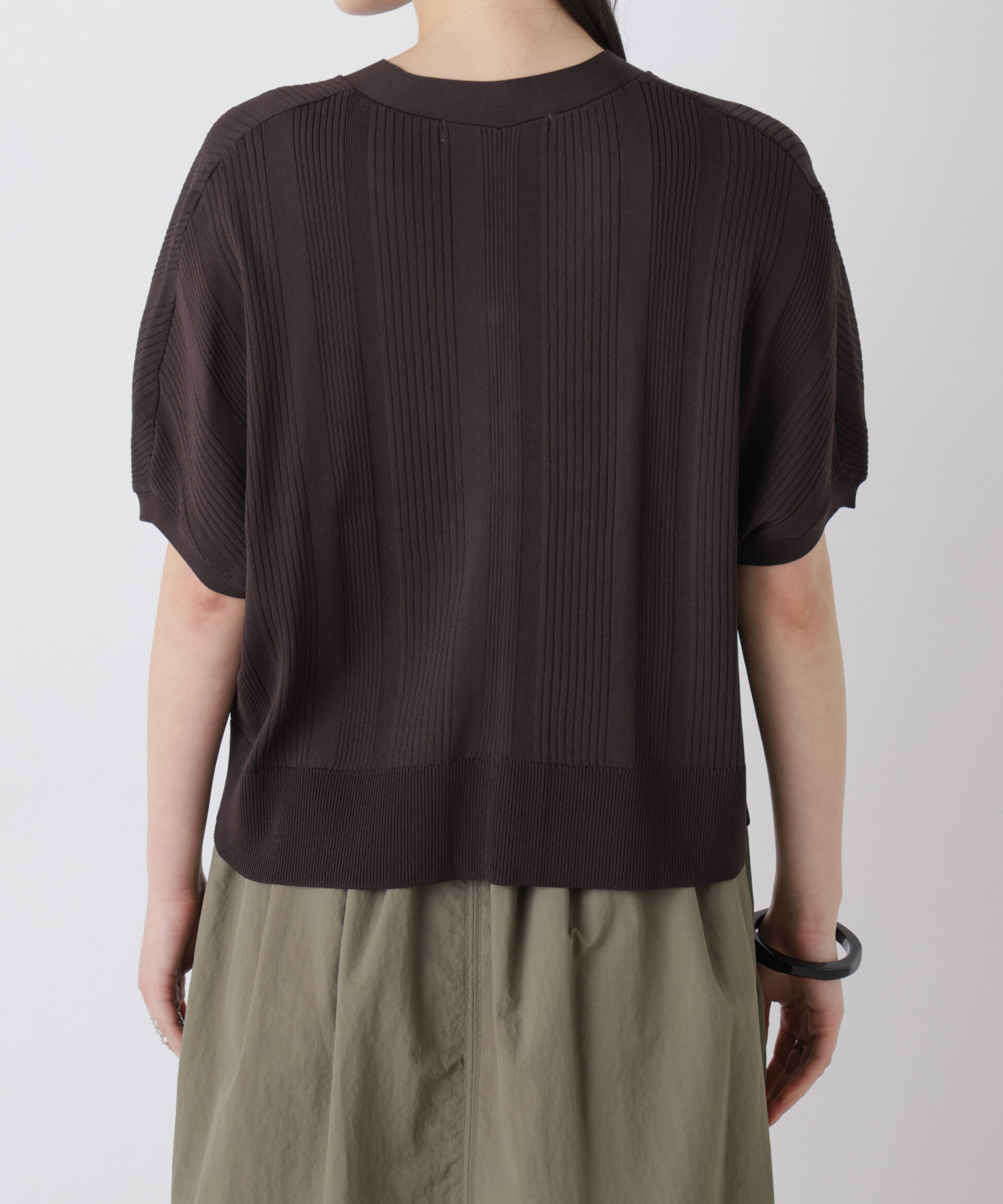 NANO universe「SUMMER VEIL KNIT ジップカーディガン」|ニット・セーター|