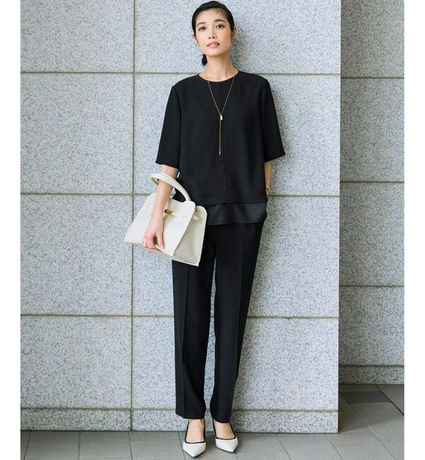 23区「【VERY・Oggi掲載】ストレッチジョーゼット シアーコンビ カットソー」|Tシャツ・カットソー|