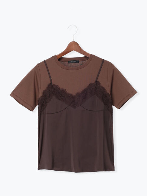 Te chichi「サテンキャミドッキングTシャツ」|Tシャツ・カットソー|
