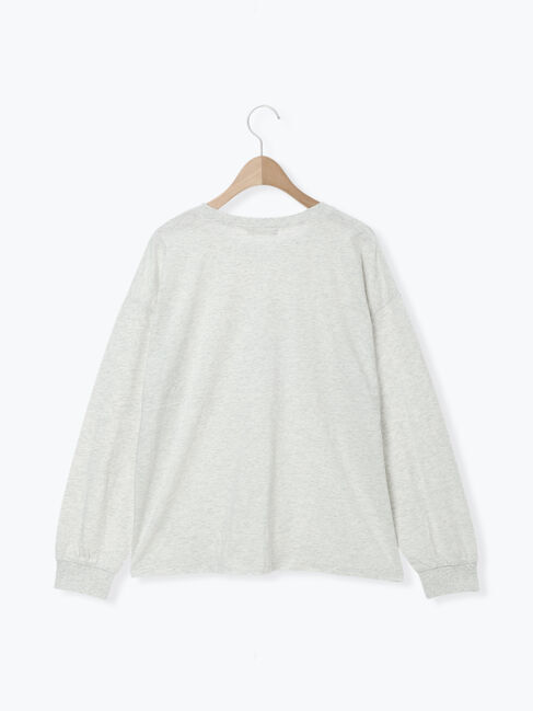 Samansa Mos2「レース付きロゴプリントロングTシャツ」|Tシャツ・カットソー|