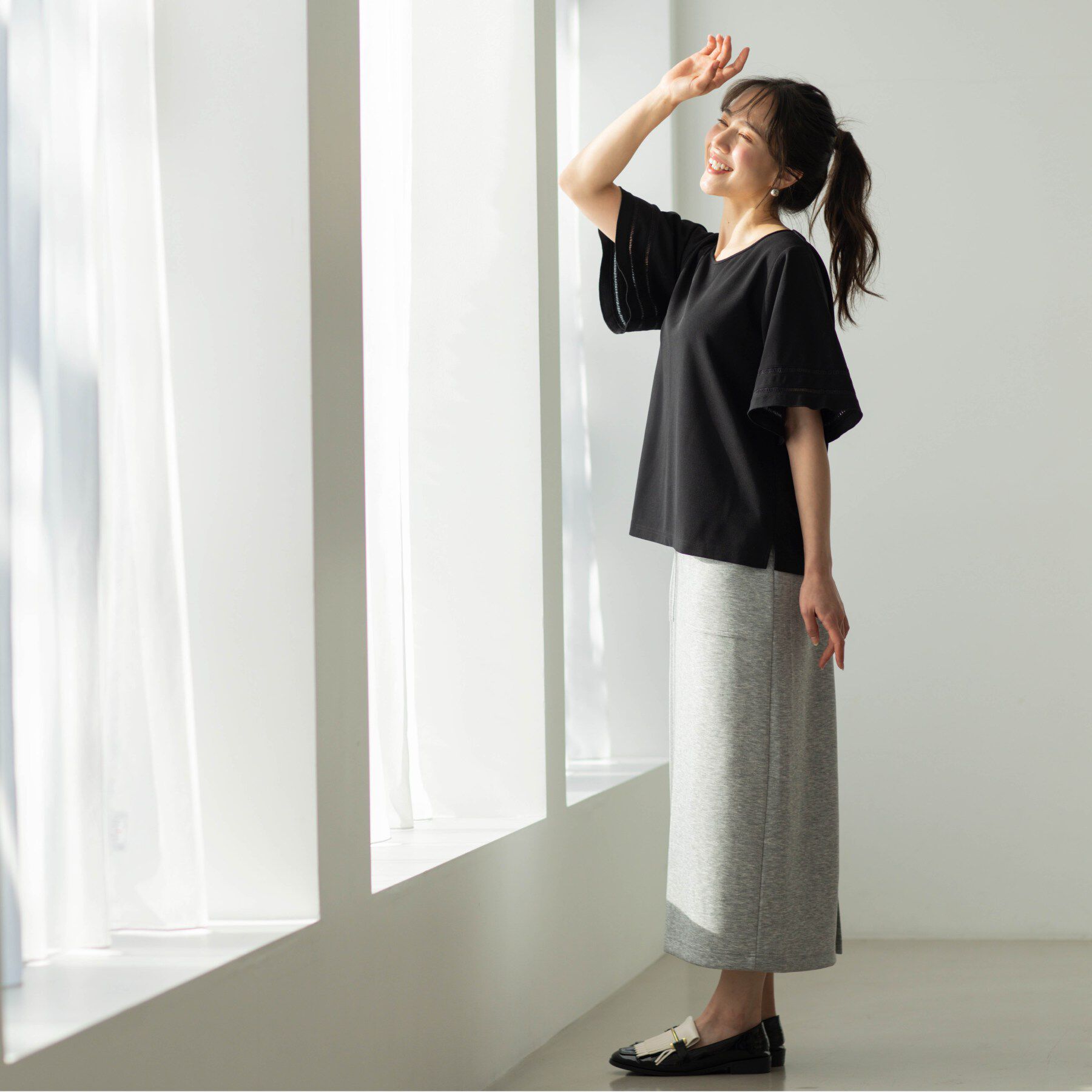 SHOO･LA･RUE「ハシゴレースフレアスリーブＴシャツ」|Tシャツ・カットソー|