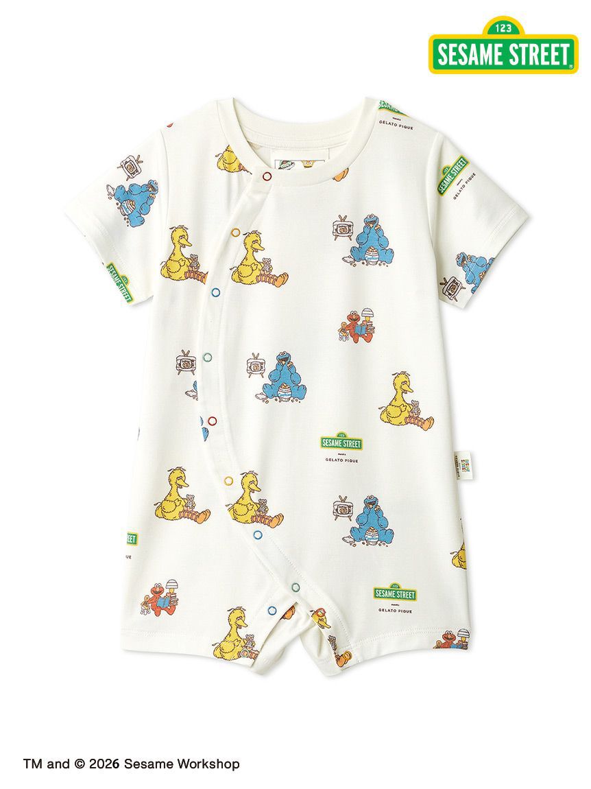 GELATO PIQUE KIDS & BABY「【SESAME STREET】【BABY】総柄ロンパース」|ロンパース|