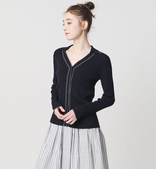 UNITED ARROWS「スキッパー リブカーディガン ‐ウォッシャブル‐」|カーディガン|