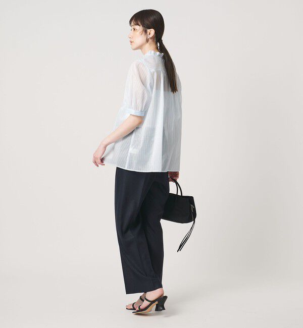 UNITED ARROWS「LINEAESSE Vネック パフブラウス ‐ウォッシャブル‐」|シャツ・ブラウス|