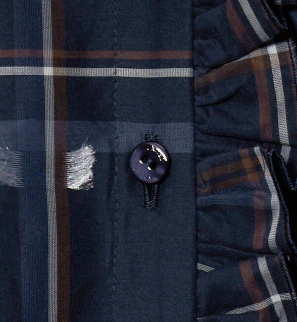 UNITED ARROWS「チェック リボン カットジャガード ブラウス」|シャツ・ブラウス|