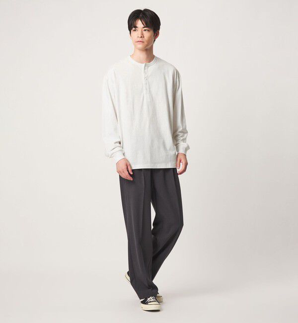 UNITED ARROWS green label relaxing「FINE BASIC ヴィンテージライク ヘンリーネック 長袖 カットソー Tシャツ」|Tシャツ・カットソー|