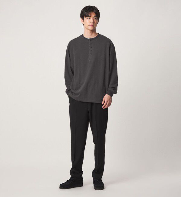 UNITED ARROWS green label relaxing「FINE BASIC ヴィンテージライク ヘンリーネック 長袖 カットソー Tシャツ」|Tシャツ・カットソー|