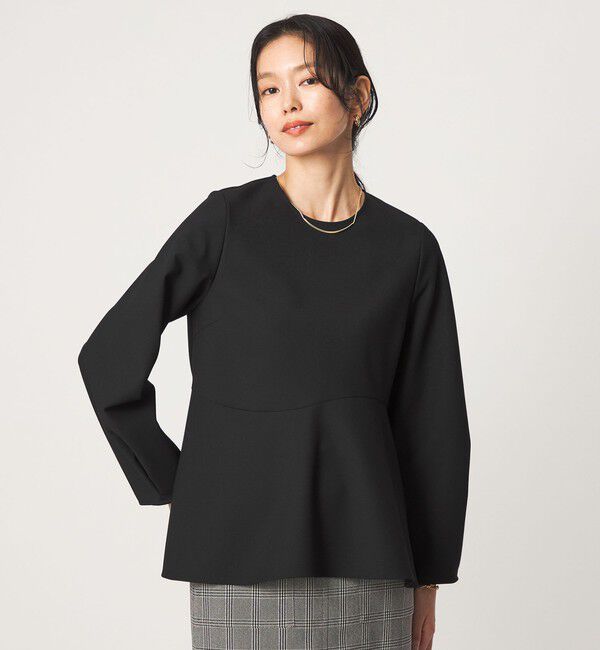 UNITED ARROWS green label relaxing「ライト ダブルクロス ブラウス ウォッシャブル ストレッチ」|シャツ・ブラウス|BLACK