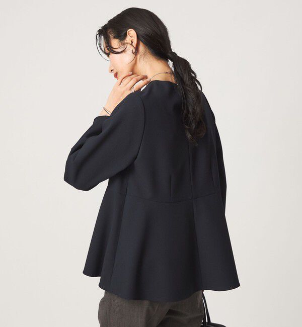 UNITED ARROWS green label relaxing「ライト ダブルクロス ブラウス ウォッシャブル ストレッチ」|シャツ・ブラウス|NAVY
