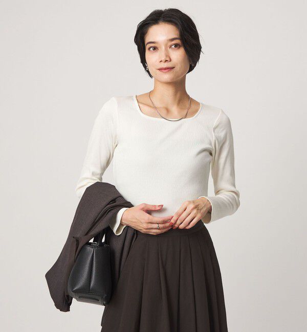 UNITED ARROWS green label relaxing「ブライトリブ スクエアネック ロングスリーブ カットソー」|Tシャツ・カットソー|