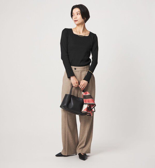 UNITED ARROWS green label relaxing「ブライトリブ スクエアネック ロングスリーブ カットソー」|Tシャツ・カットソー|