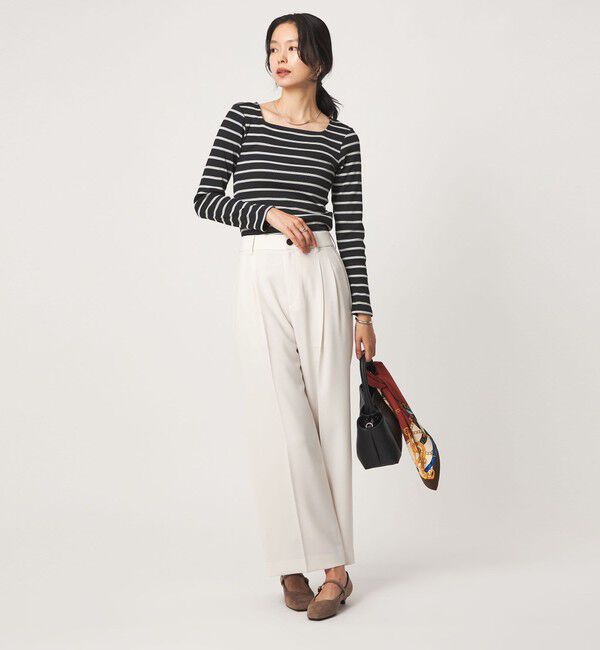 UNITED ARROWS green label relaxing「ブライトリブ スクエアネック ロングスリーブ カットソー」|Tシャツ・カットソー|