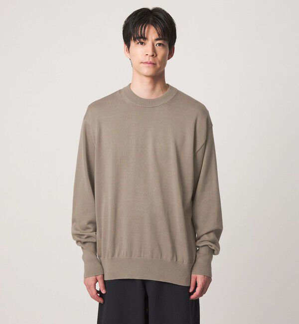 UNITED ARROWS green label relaxing「FINE BASIC アメリカンシーアイランドコットン クルーネック ニット」|ニット・セーター|