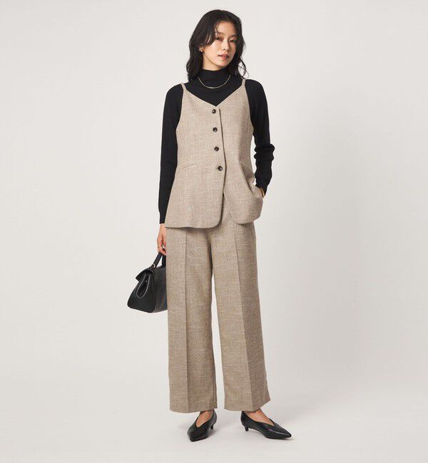 UNITED ARROWS green label relaxing「［size SHORT/TALLあり］スラブ ワイド ストレート パンツ」|スラックス|