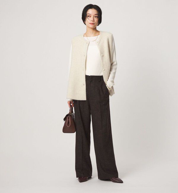 UNITED ARROWS green label relaxing「［size SHORT/TALLあり］スラブ ワイド ストレート パンツ」|スラックス|