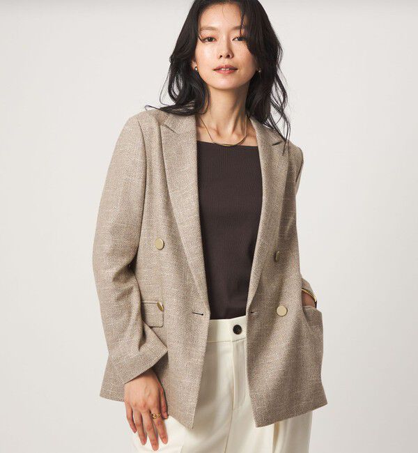 UNITED ARROWS green label relaxing「［size SHORTあり］スラブ ダブルジャケット」|テーラードジャケット|BEIGE