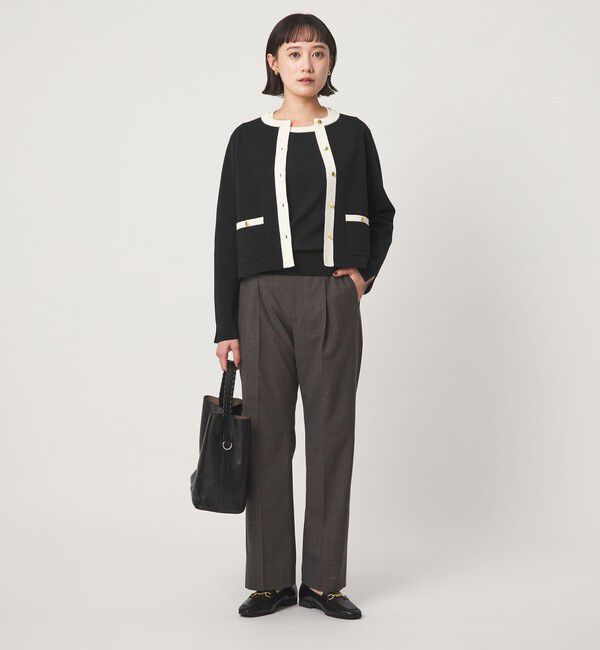 UNITED ARROWS green label relaxing「フォルム ノーカラー ニット カーディガン」|カーディガン|