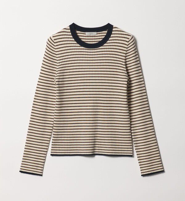 UNITED ARROWS green label relaxing「【WEB限定】＜at ease＞マルチボーダー プルオーバー ニット」|ニット・セーター|OFF WHITE