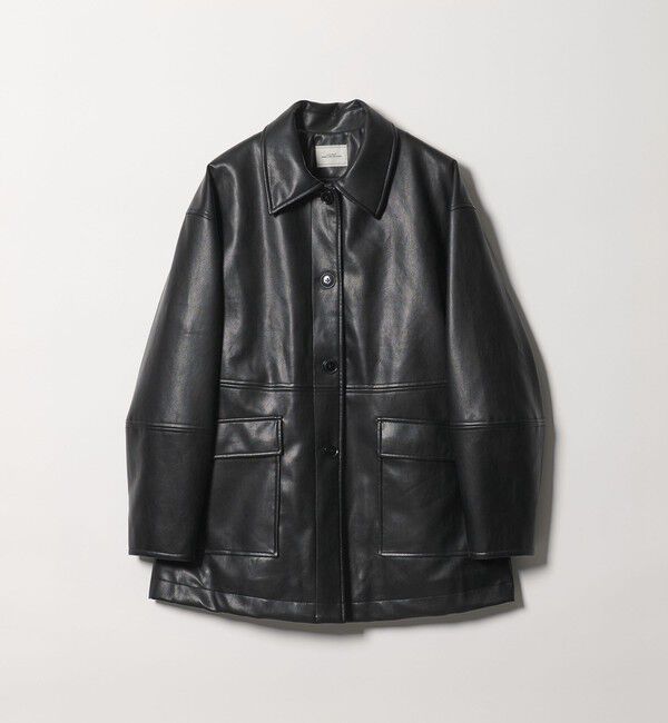 UNITED ARROWS green label relaxing「【WEB限定】＜at ease＞レザーライク ブルゾン」|その他|BLACK
