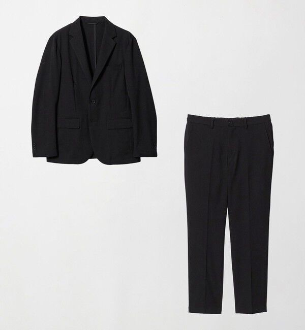 UNITED ARROWS green label relaxing「【WEB限定】JUST fit ウールライク ナロー セットアップ ジャケット＆パンツ -ストレッチ-」|スーツ|BLACK