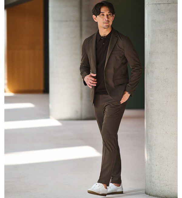 UNITED ARROWS green label relaxing「【WEB限定】JUST fit ウールライク ナロー セットアップ ジャケット＆パンツ -ストレッチ-」|スーツ|DK.BROWN