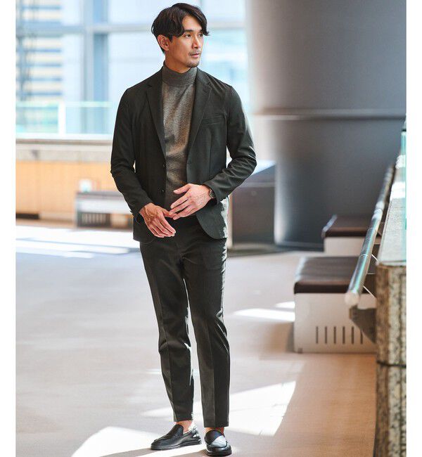 UNITED ARROWS green label relaxing「【WEB限定】JUST fit ウールライク ナロー セットアップ ジャケット＆パンツ -ストレッチ-」|スーツ|OLIVE
