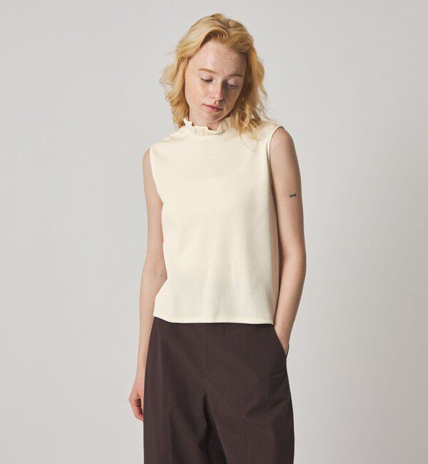 STEVEN ALAN「＜Steven Alan＞フリル ノースリーブ Tシャツ」|Tシャツ・カットソー|OFF WHITE