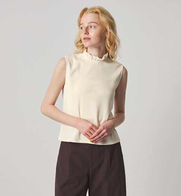 STEVEN ALAN「＜Steven Alan＞フリル ノースリーブ Tシャツ」|Tシャツ・カットソー|