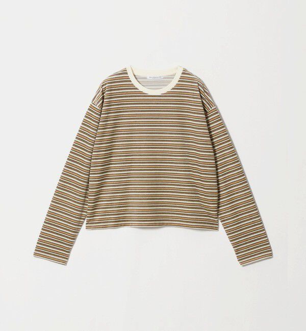 BEAUTY&YOUTH UNITED ARROWS「ベロアボーダー ロングスリーブ Tシャツ」|Tシャツ・カットソー|BEIGE